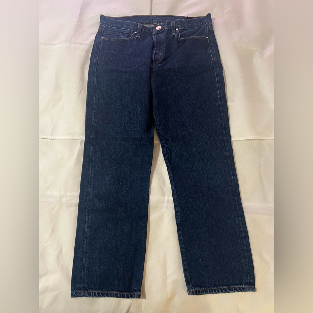 Goldsign womens wide leg jeans blue size 27 high rise classic clean jeans